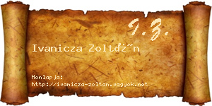 Ivanicza Zoltán névjegykártya